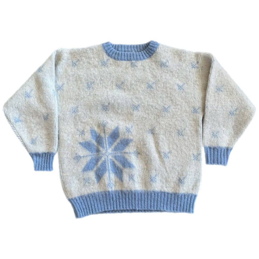 Vintage Ulma Sweater Men's M Nordic Wool Fair Isle Snowflake Iceland 90s